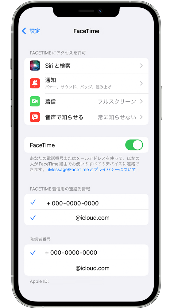 FaceTimeの設定方法01